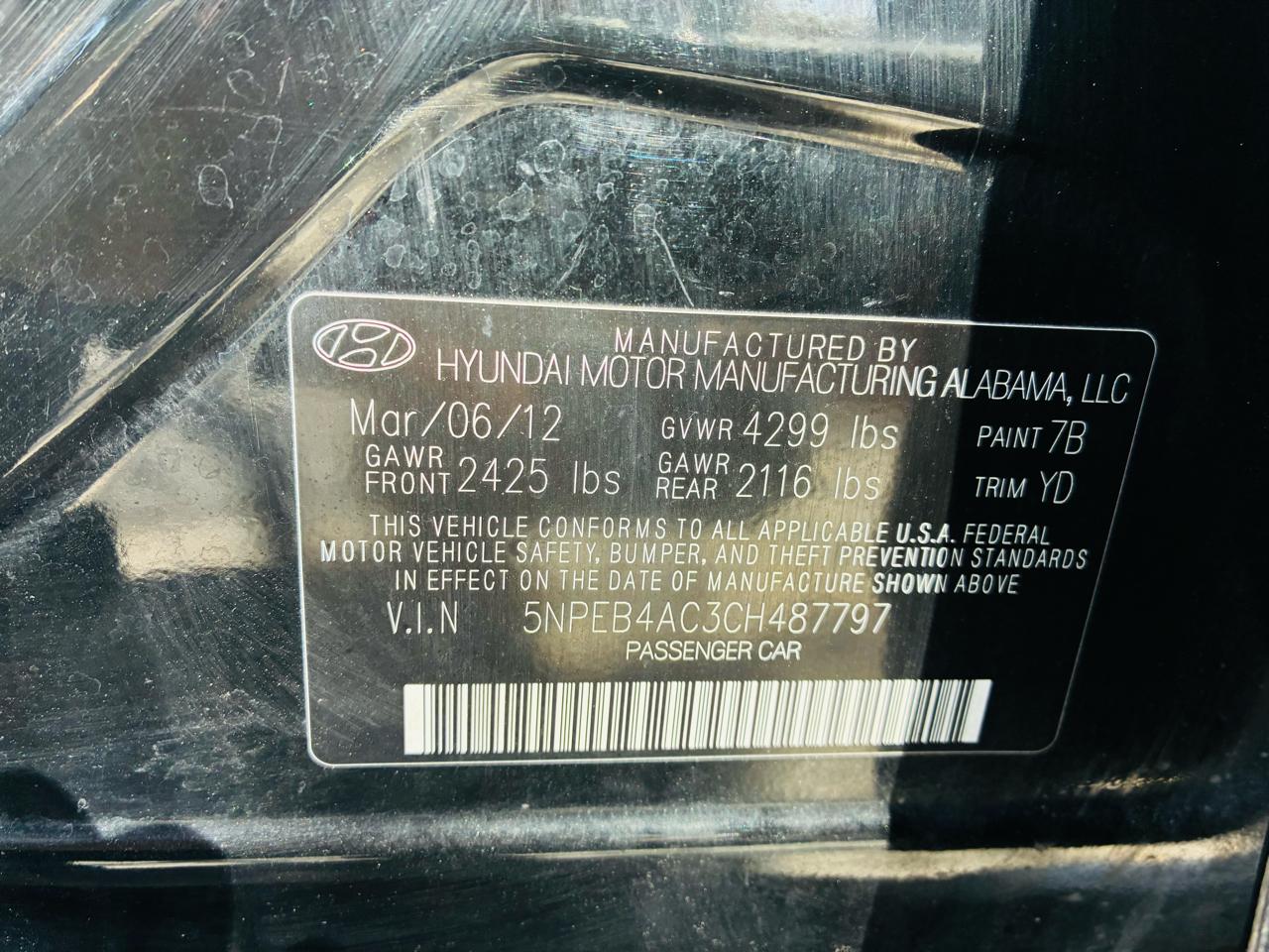 Hyundai Sonata GLS Leather 2012