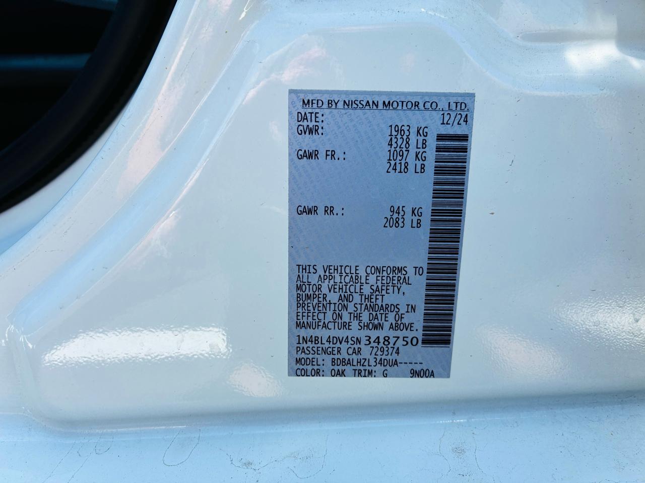 Nissan Altima 2.5 SV 2025