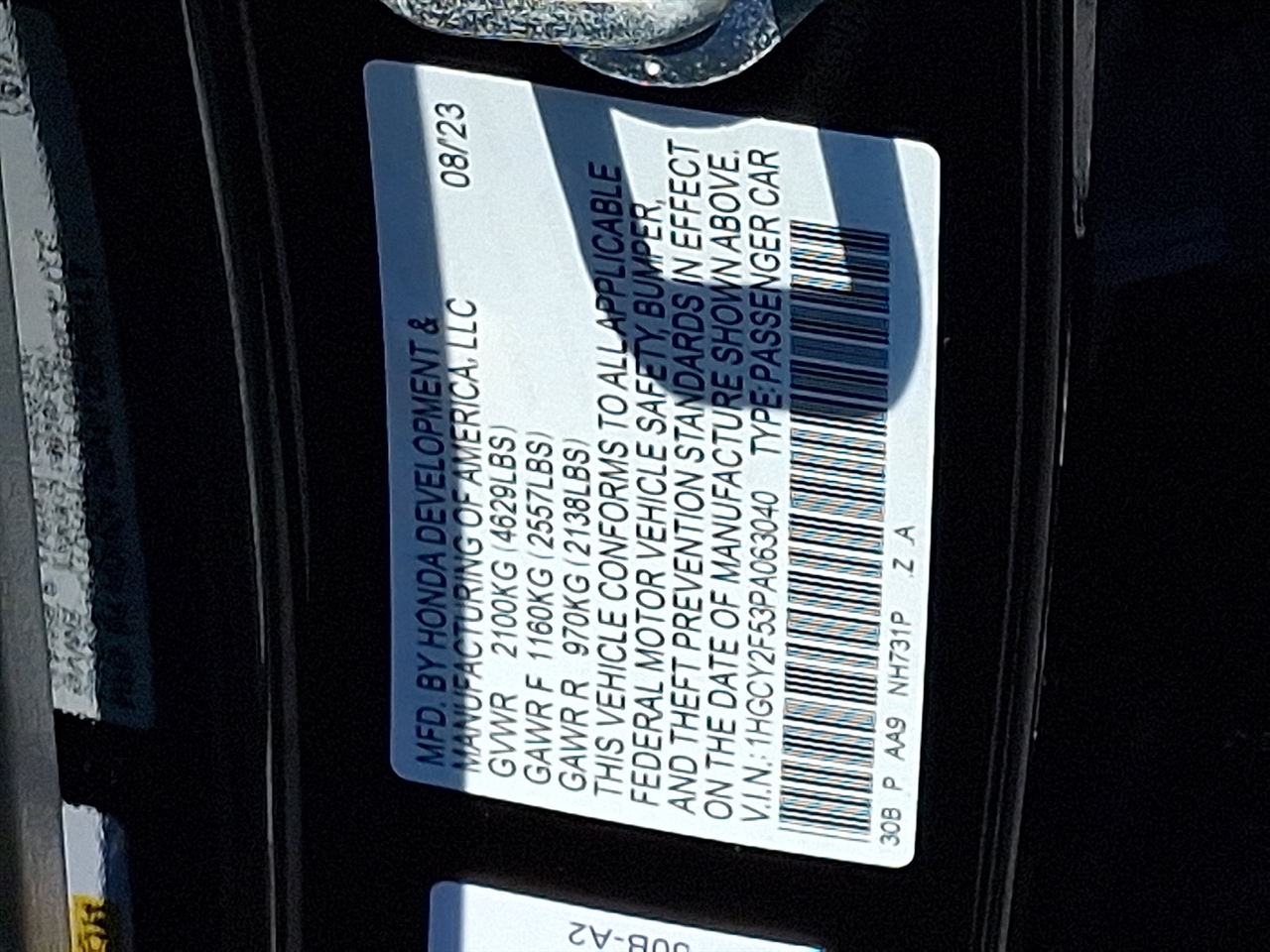 Honda Accord Sport Hybrid 2023