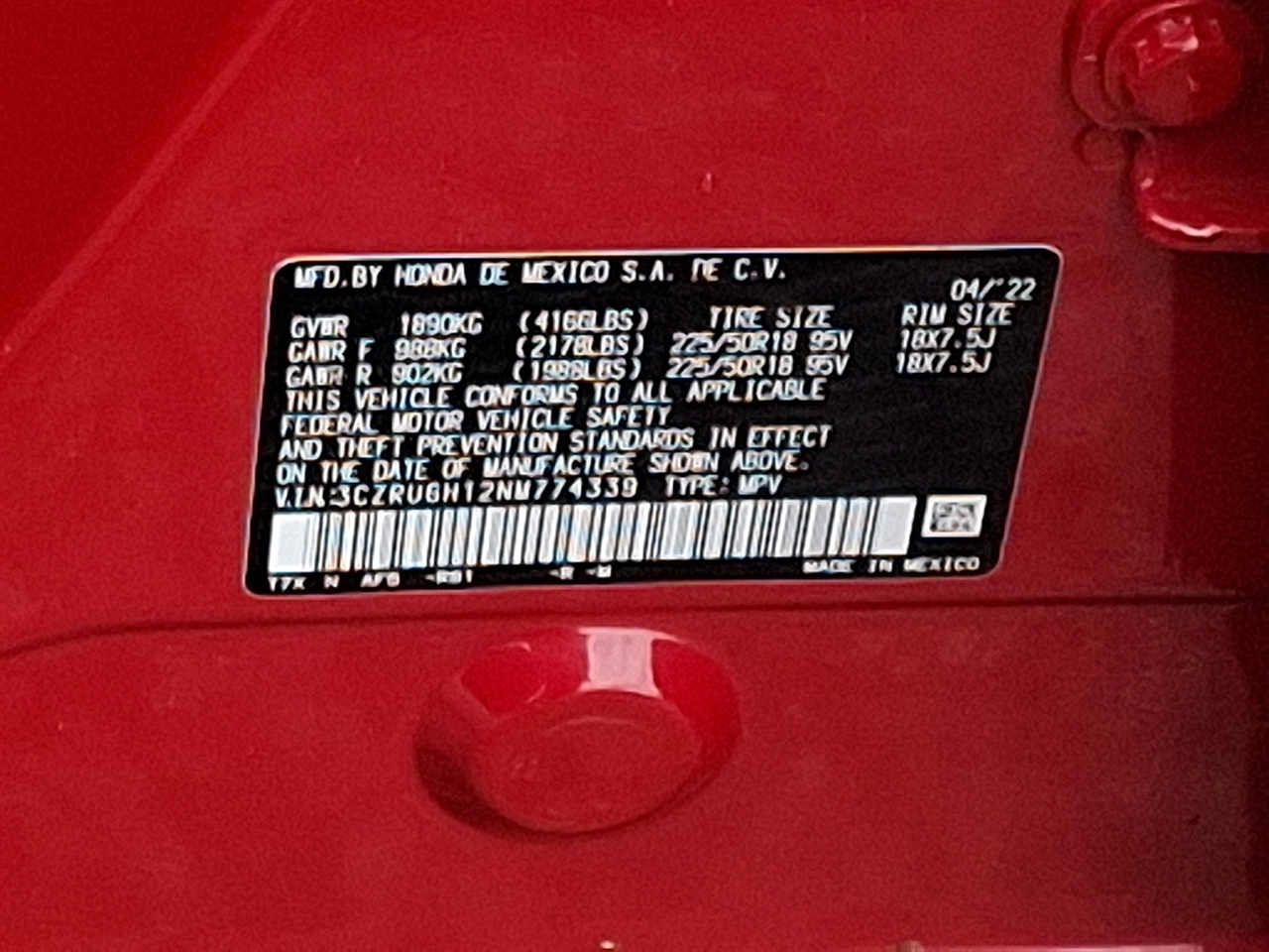 Honda HR-V Sport AWD 2022