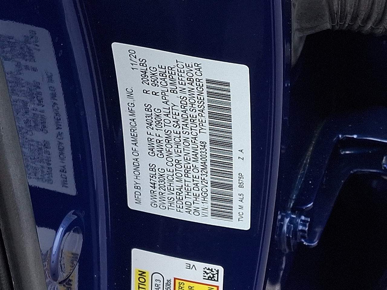 Honda Accord Sport 2.0T 2021