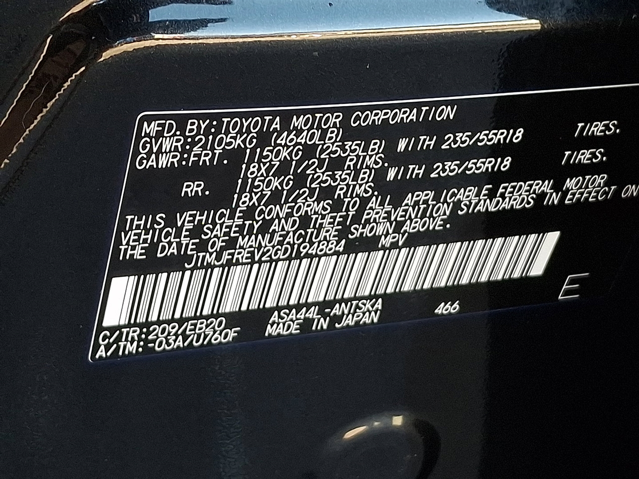 Toyota RAV4 SE 4WD 2016