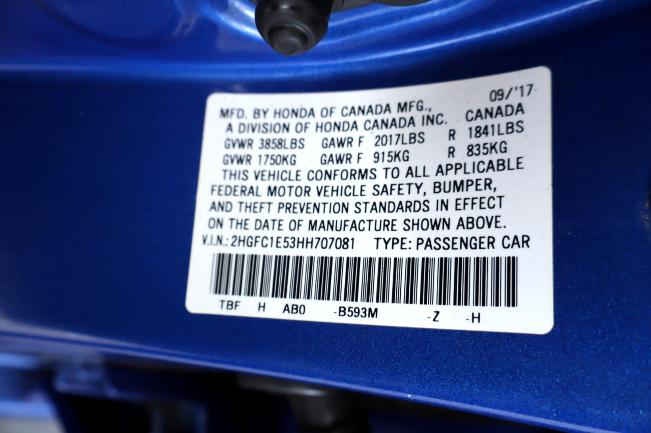 Honda Civic Sedan Si Manual 2017