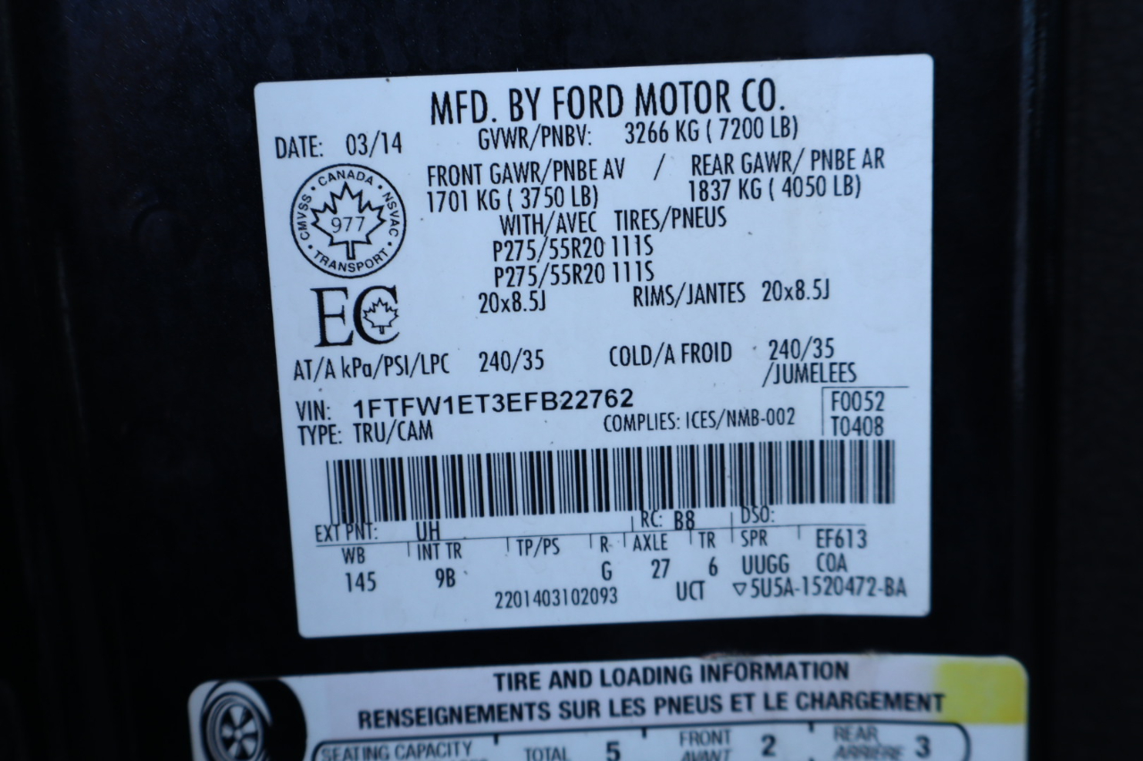 Ford F-150 4WD SuperCrew 145" Platinum 2014