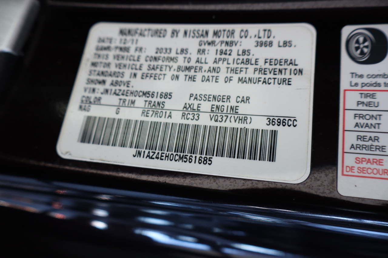 Nissan 370Z 2dr Cpe Auto Touring 2012