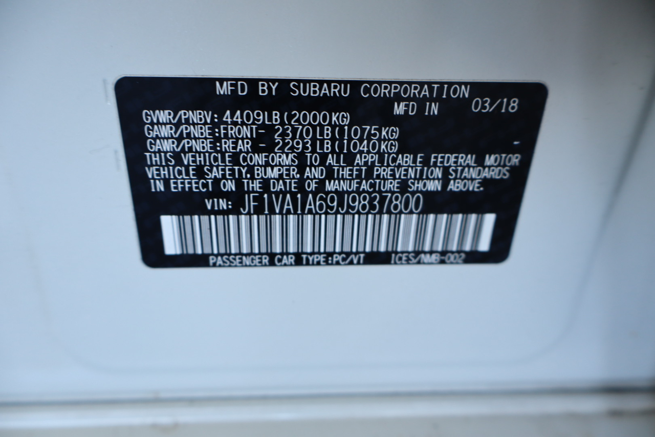 Subaru WRX Manual 2018