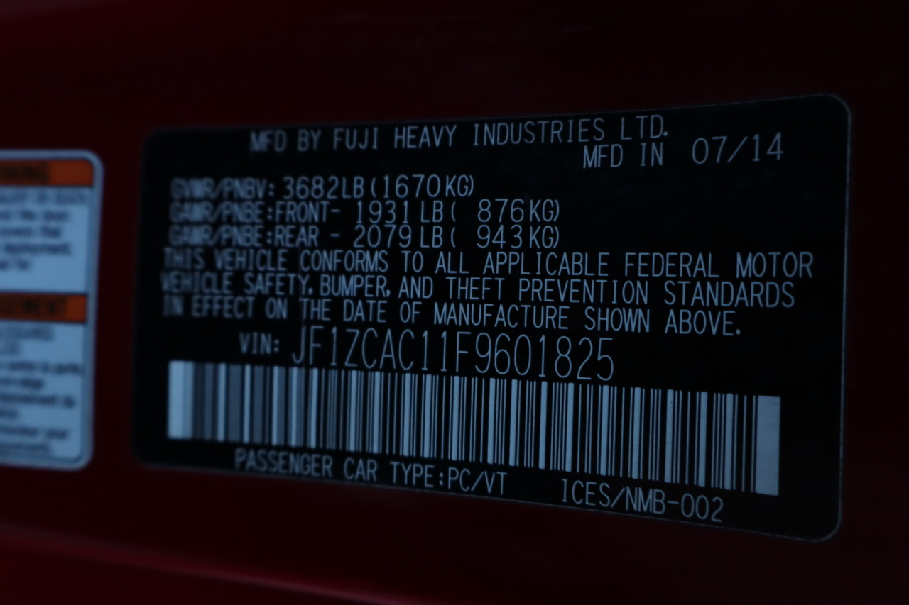 Subaru BRZ 2dr Cpe Man Limited 2015