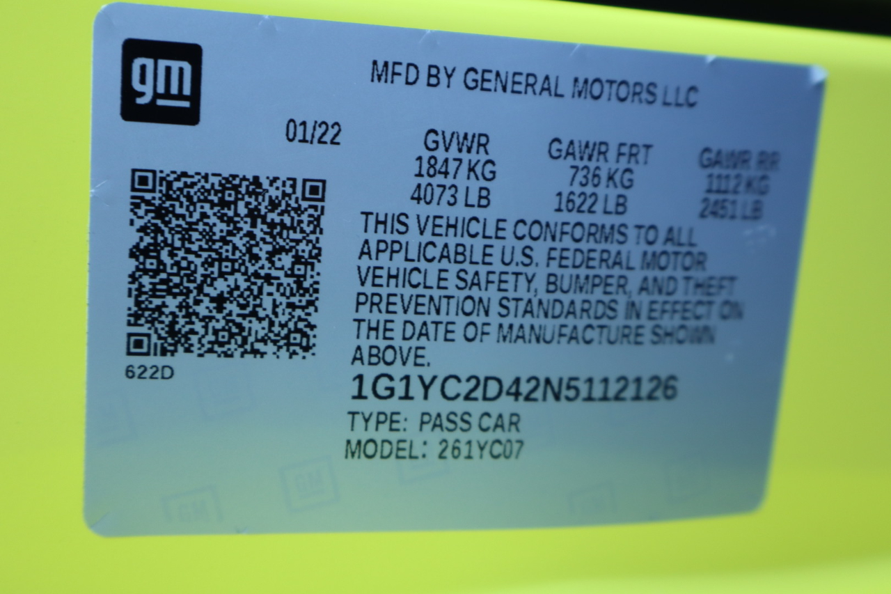 Chevrolet Corvette 2dr Stingray Cpe w/3LT 2022