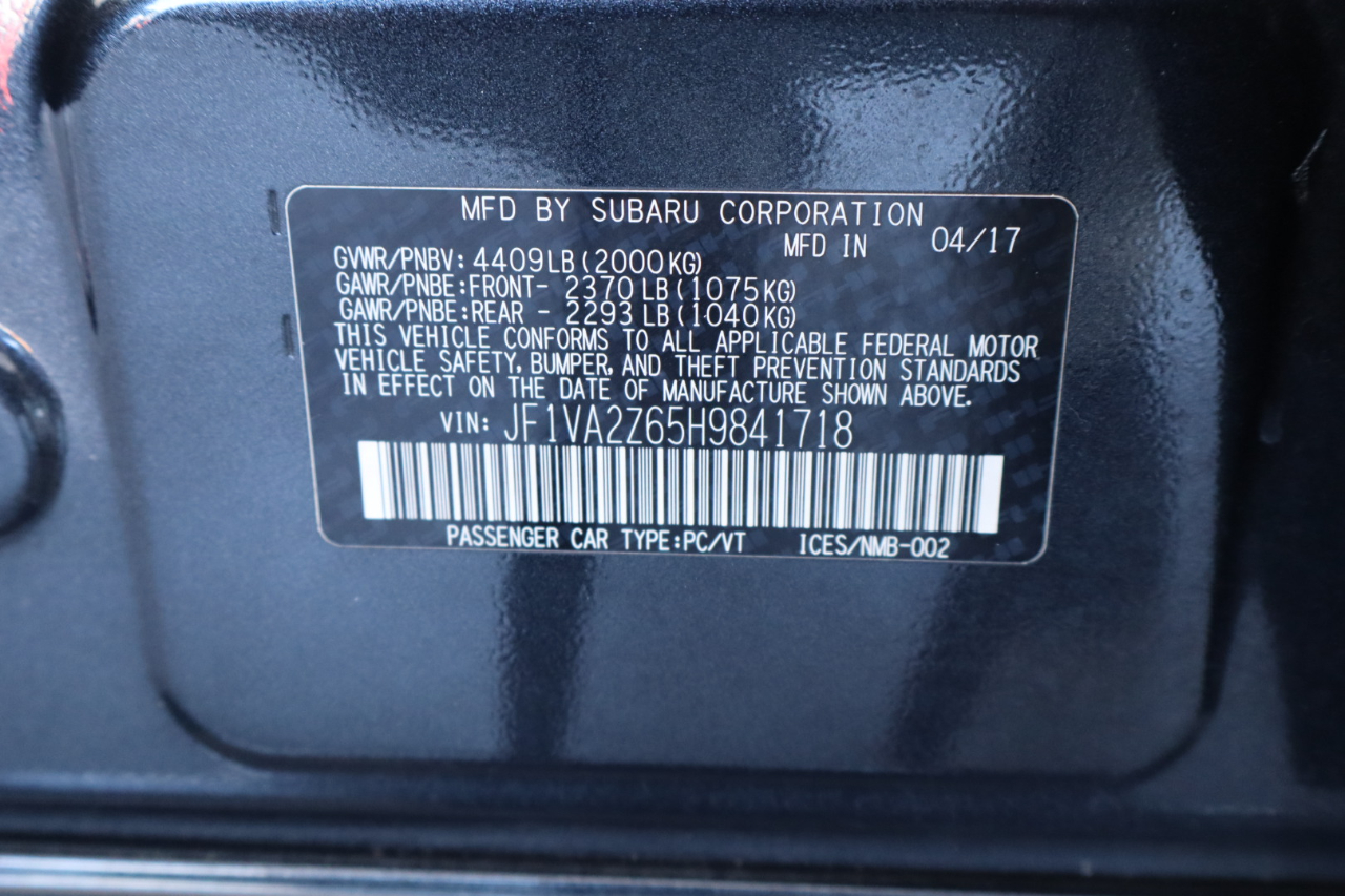 Subaru WRX STI Limited Manual w/Lip Spoiler 2017