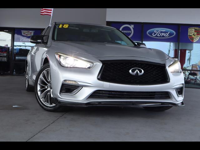 Silver 2018 INFINITI Q50 3.0t Luxe RWD Sedan Rear-Wheel Drive Automatic