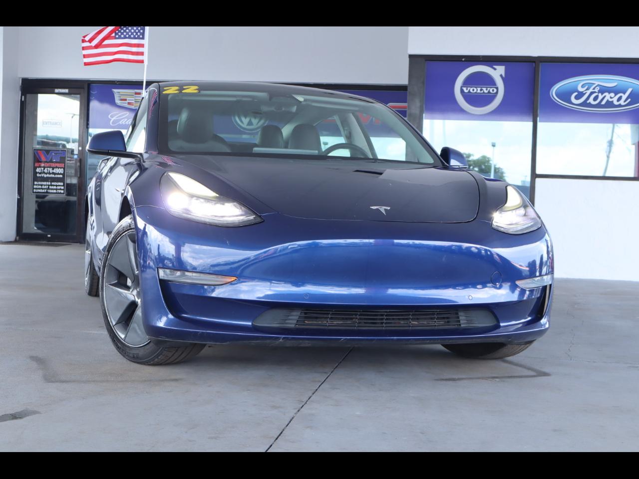 Blue 2022 Tesla Model 3 RWD Sedan Rear-Wheel Drive Automatic