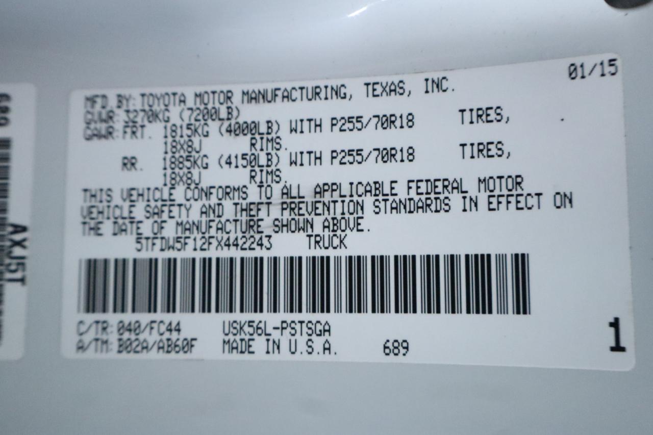 Toyota Tundra 4WD Truck CrewMax 5.7L FFV V8 6-Spd AT SR5 (Natl) 2015