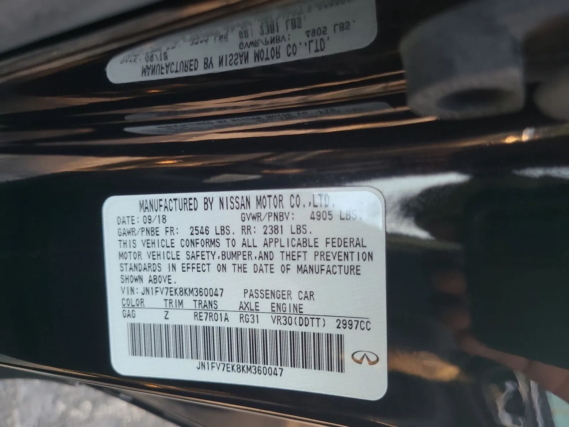 Infiniti Q60 Red Sport 400 RWD 2019