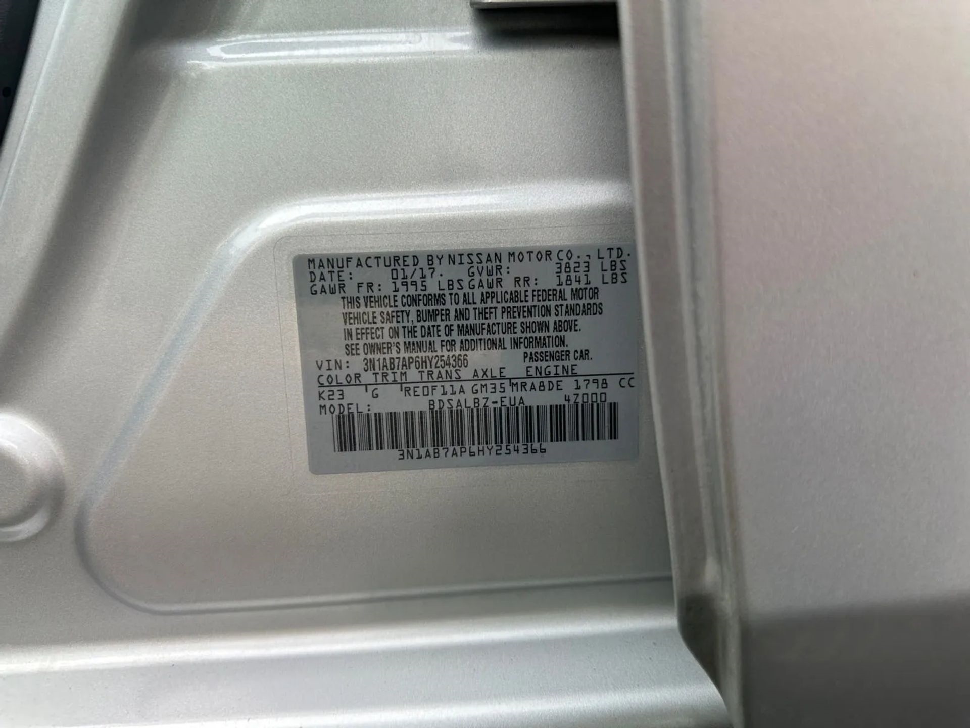 Nissan Sentra S CVT 2017