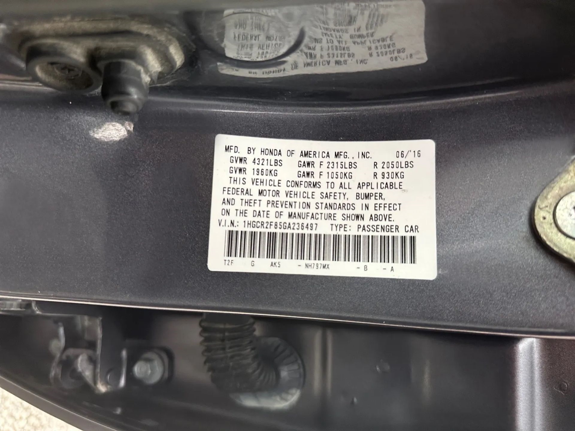 Honda Accord Sedan 4dr I4 CVT EX-L 2016