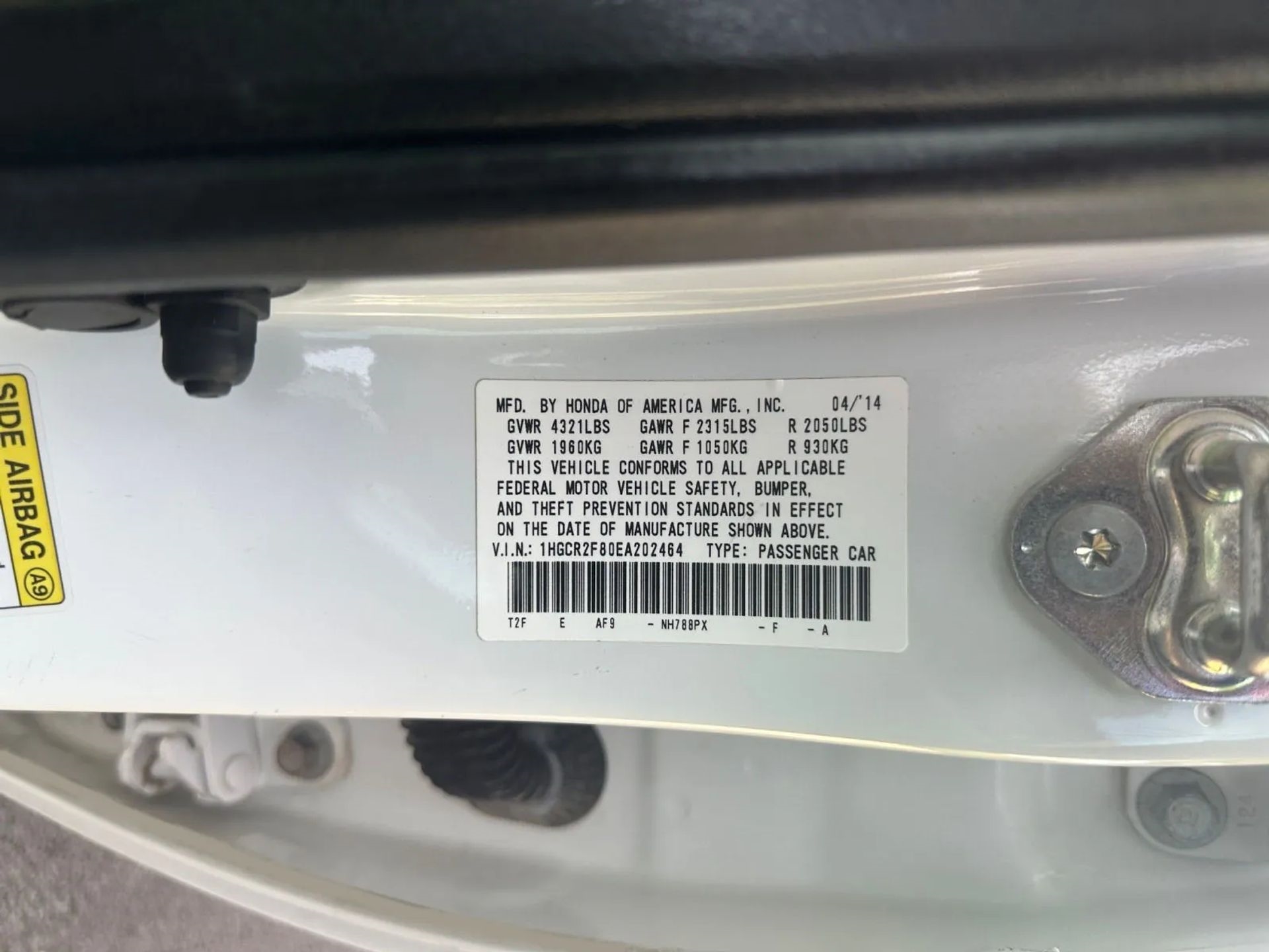 Honda Accord Sedan 4dr I4 CVT EX-L 2014