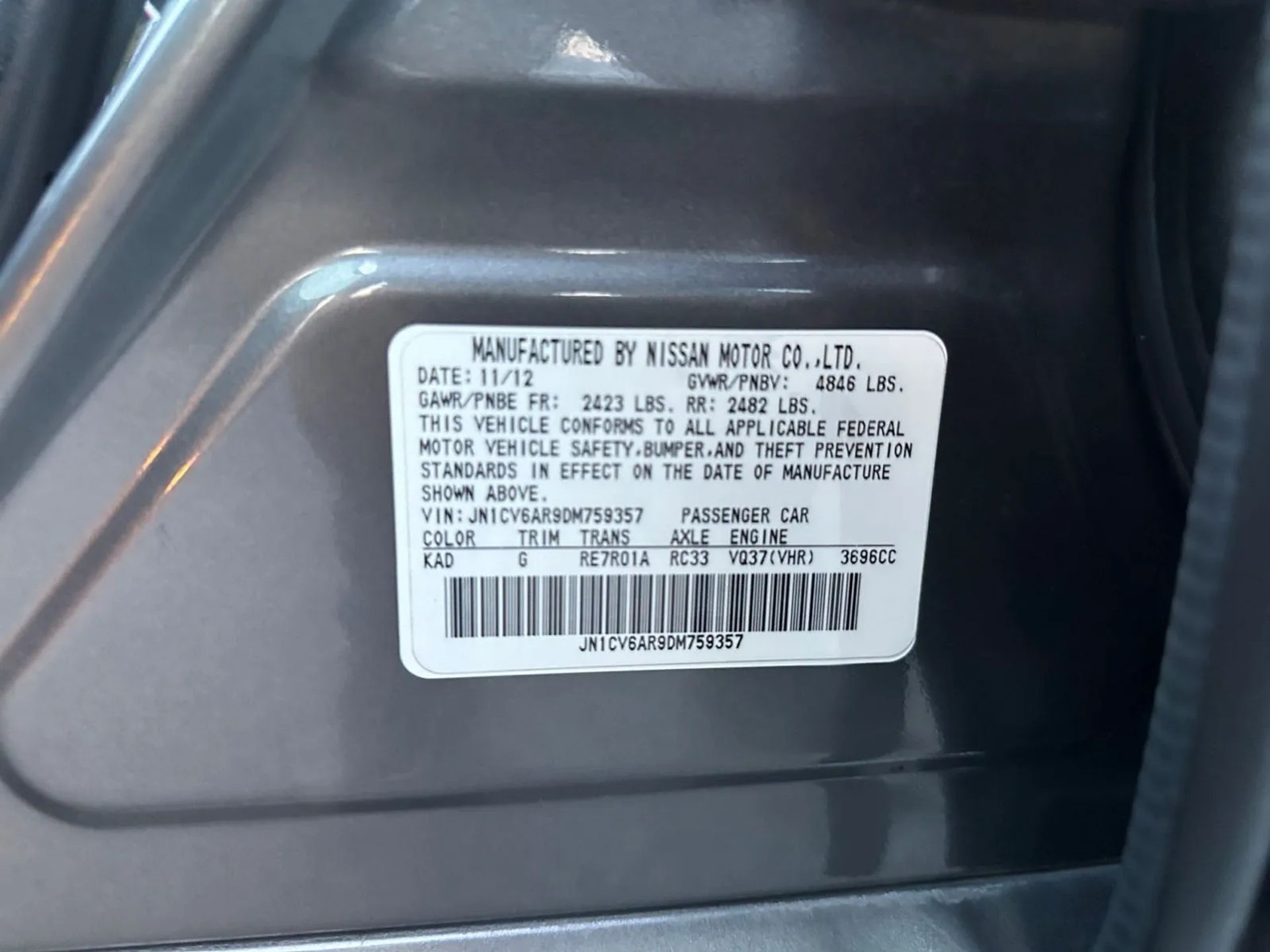 Infiniti G37 Sedan 4dr x AWD 2013