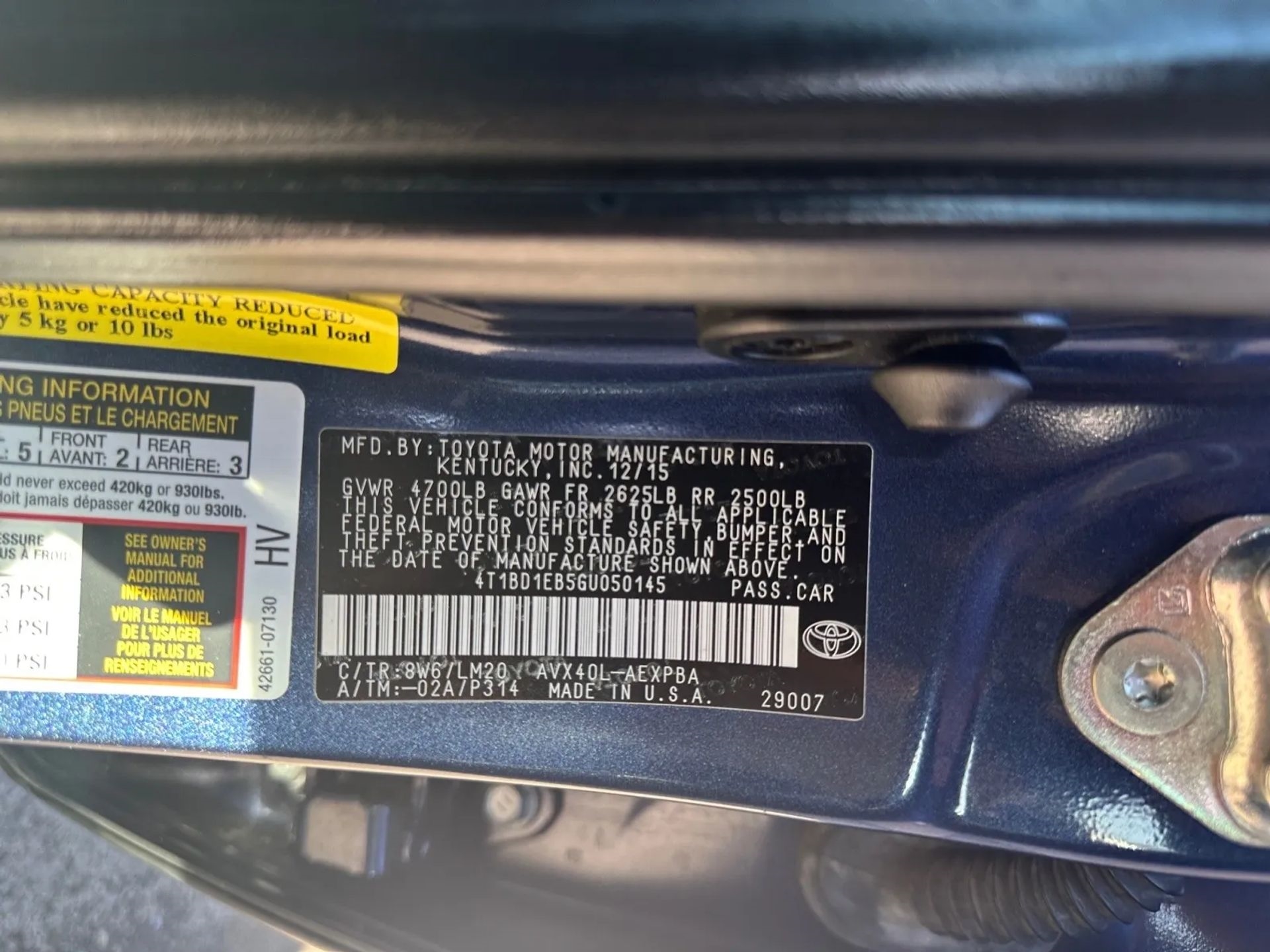 Toyota Avalon Hybrid 4dr Sdn XLE Premium (Natl) 2016