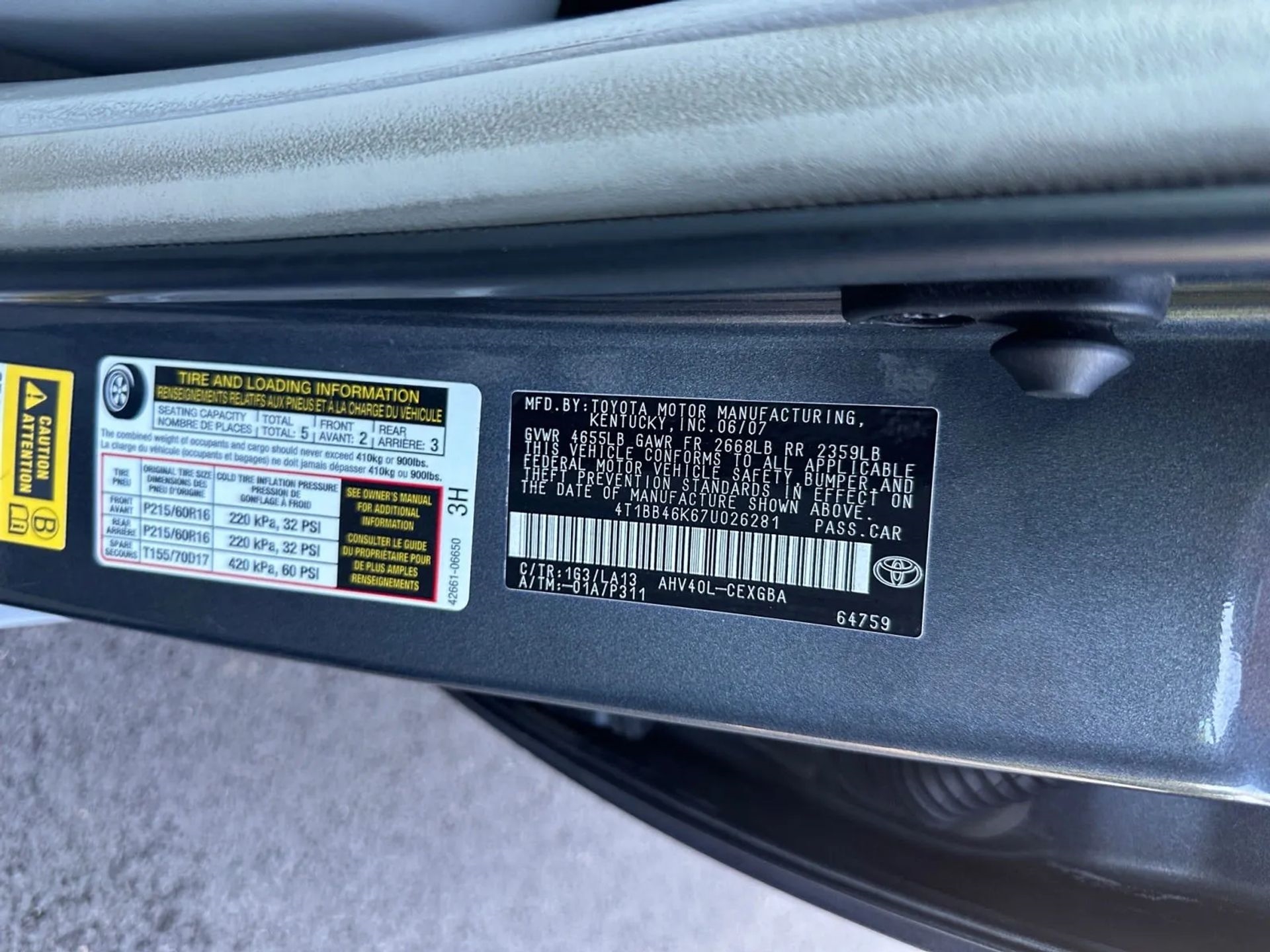 Toyota Camry Hybrid 4dr Sdn (Natl) 2007