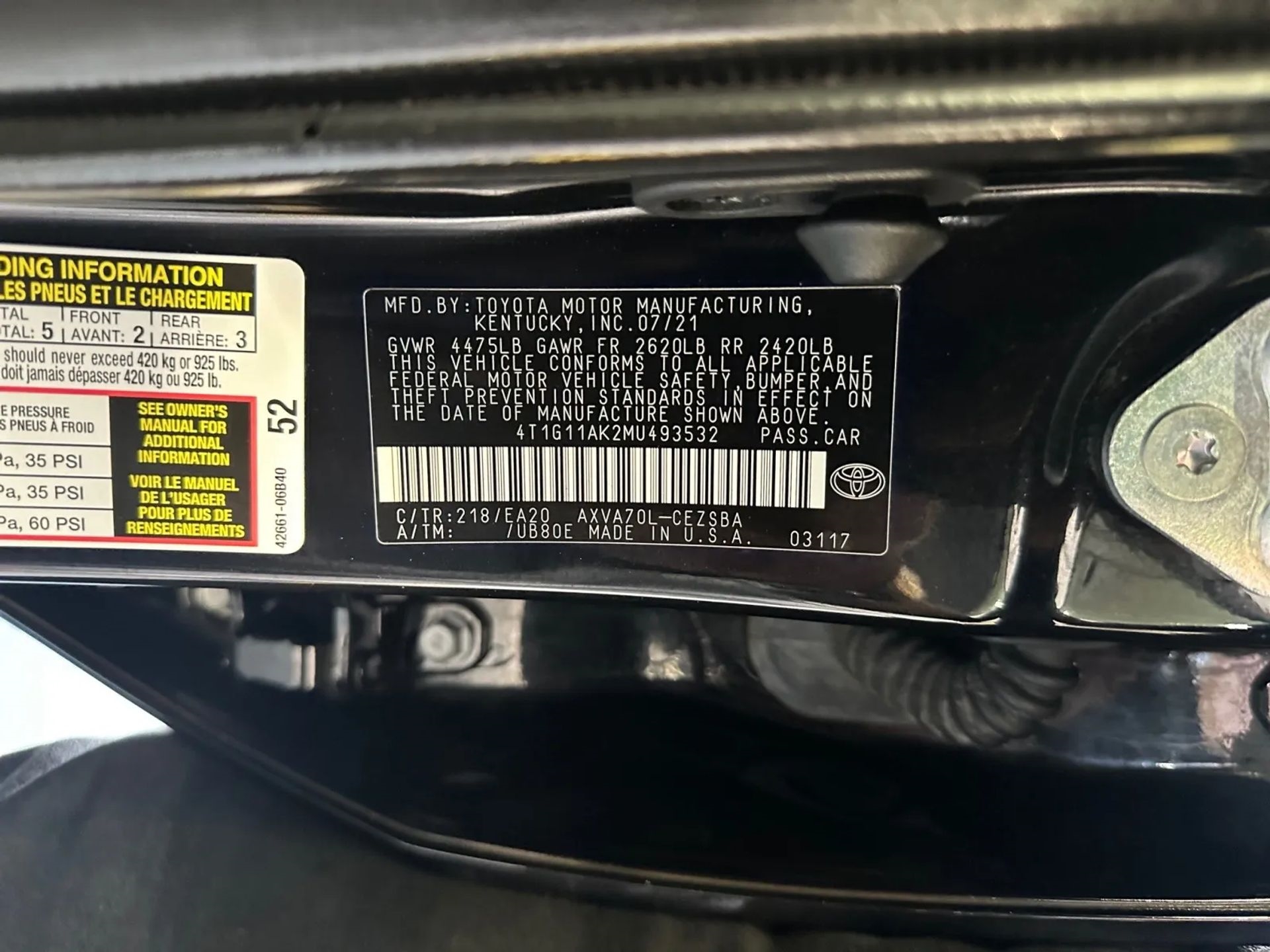 Toyota Camry SE Auto (Natl) 2021