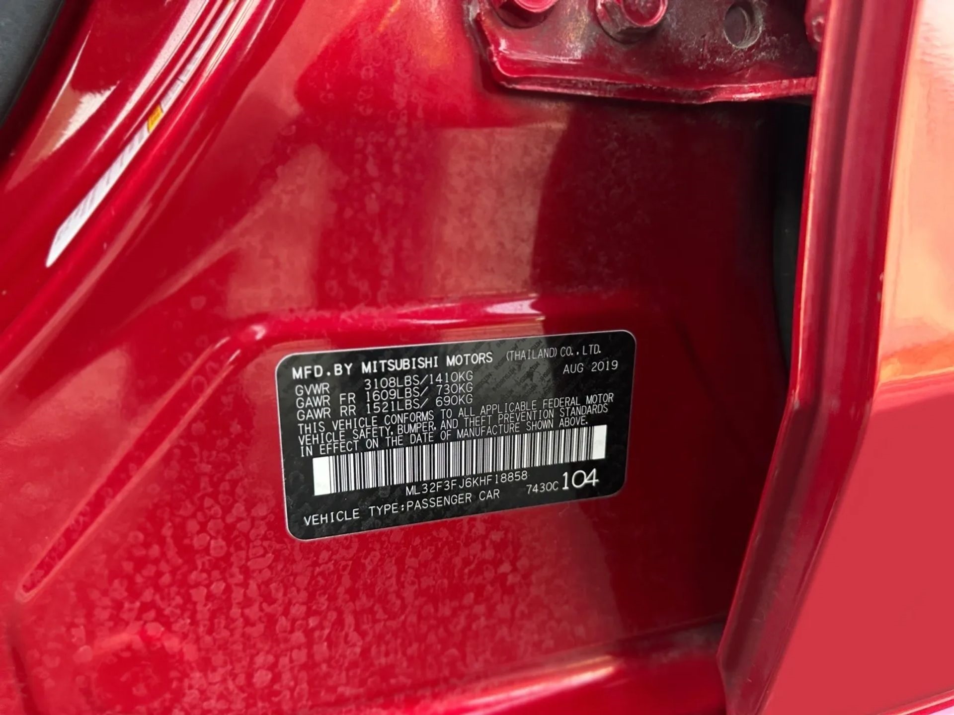 Mitsubishi Mirage G4 ES CVT 2019