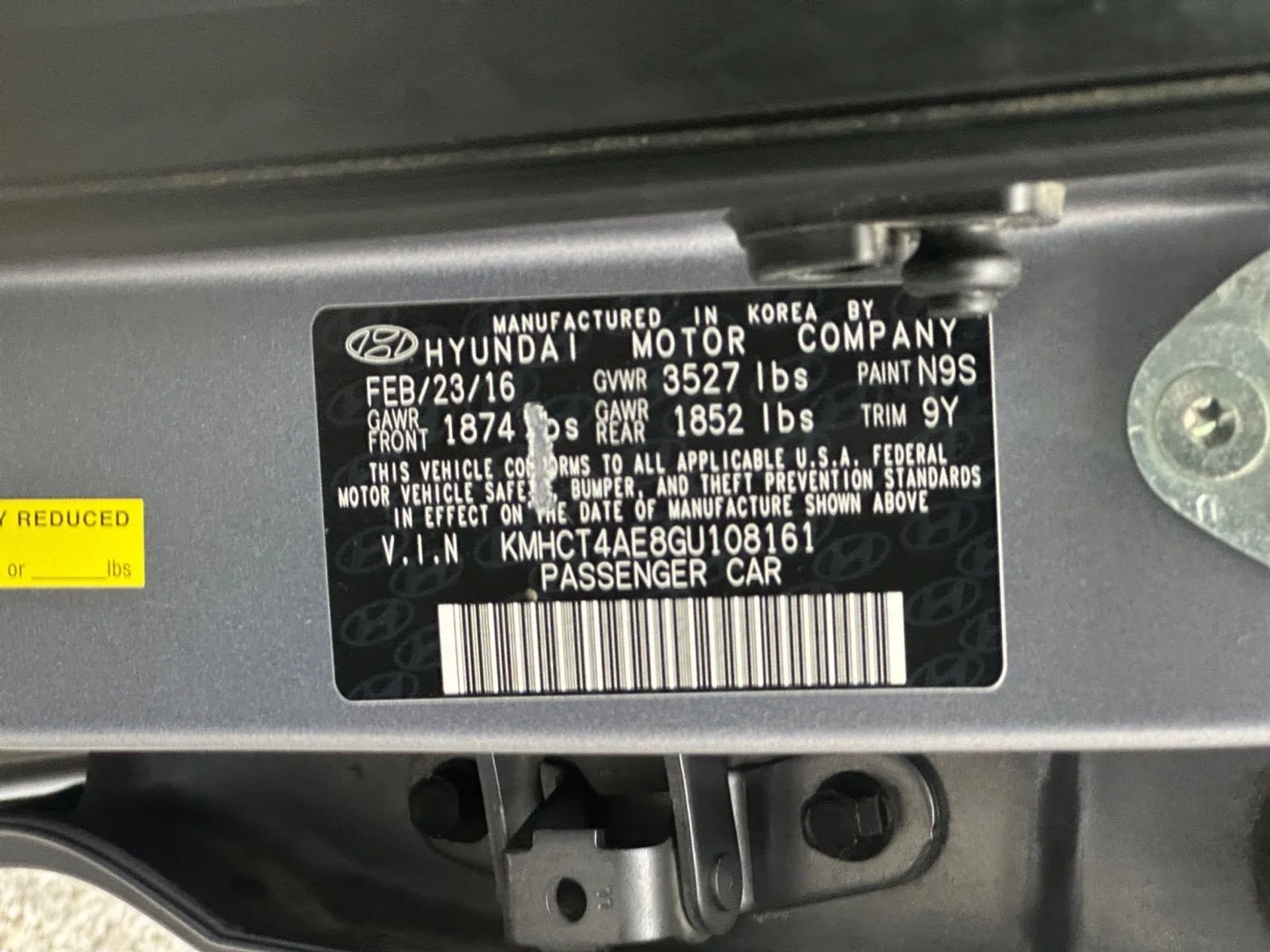 Hyundai Accent 4dr Sdn Auto SE 2016