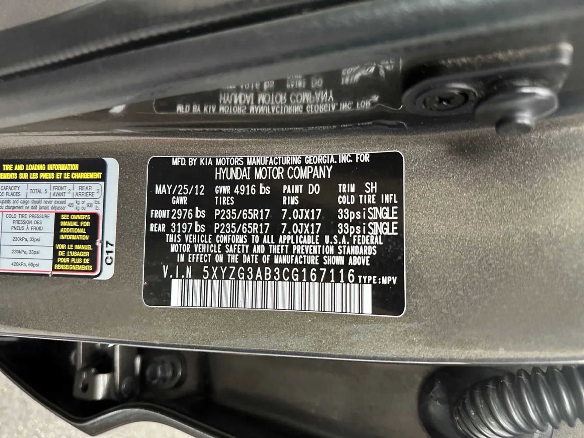 Hyundai Santa Fe FWD 4dr I4 GLS 2012