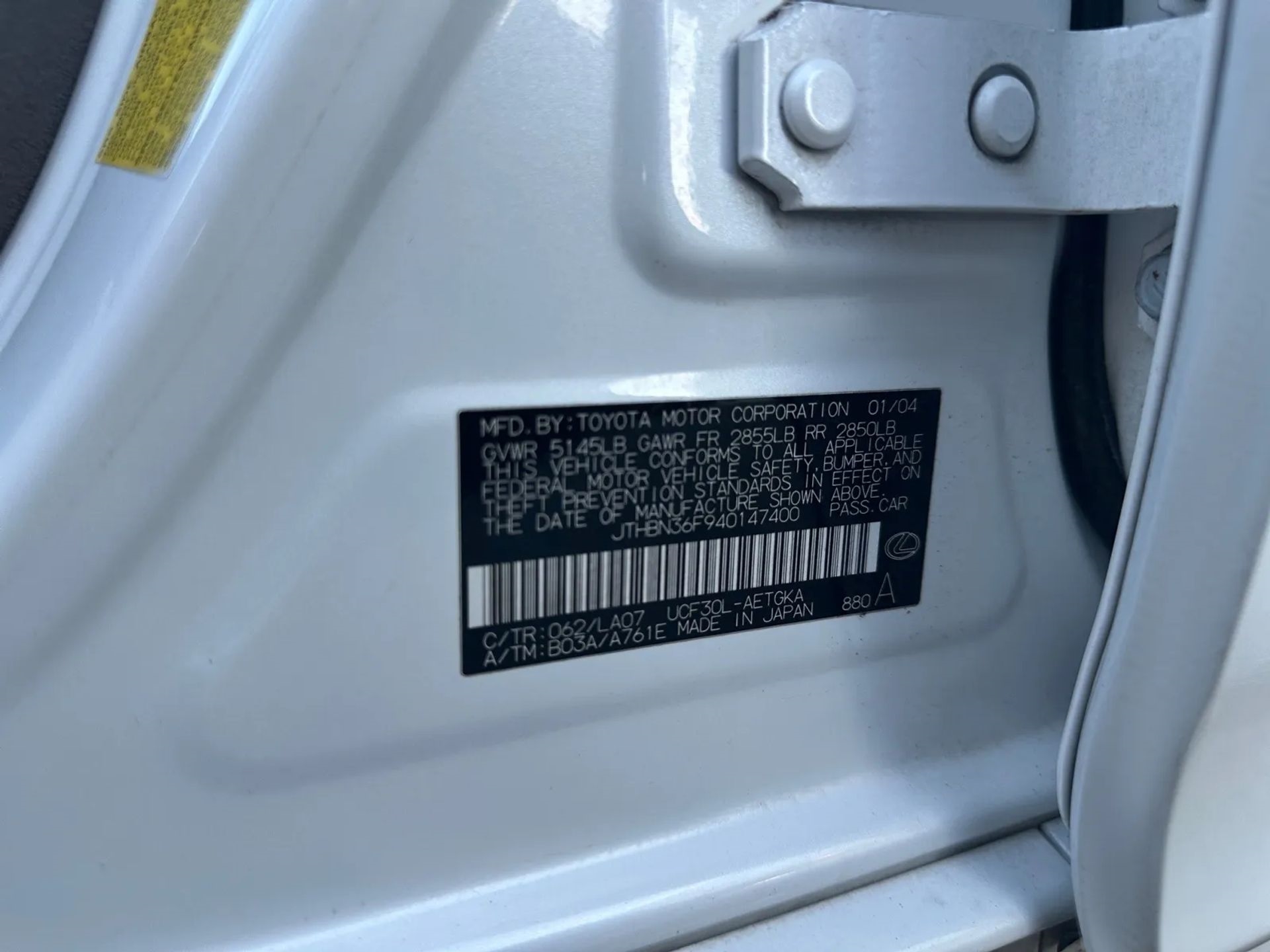 Lexus LS 430 4dr Sdn 2004