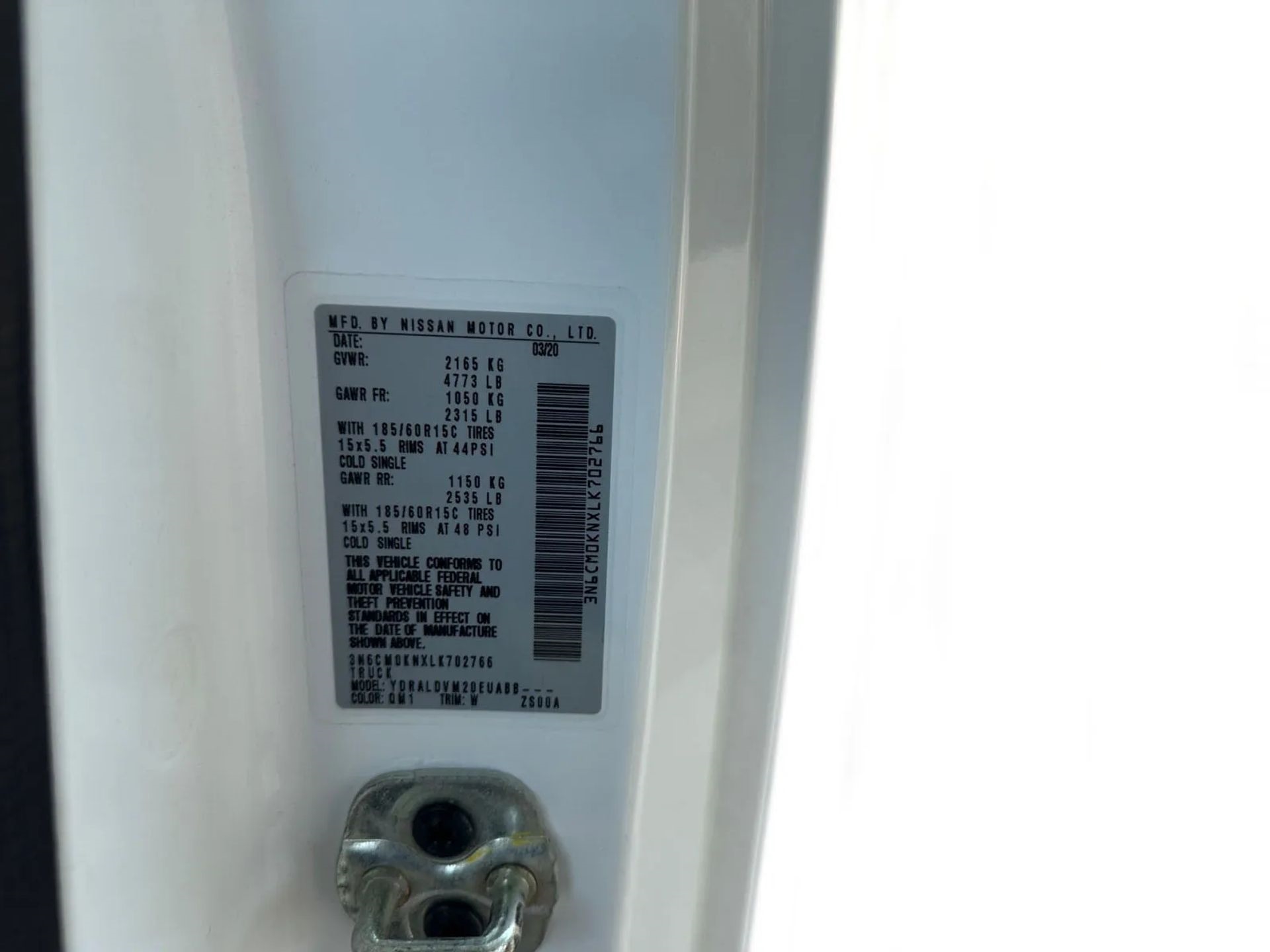 Nissan NV200 Compact Cargo I4 S 2020