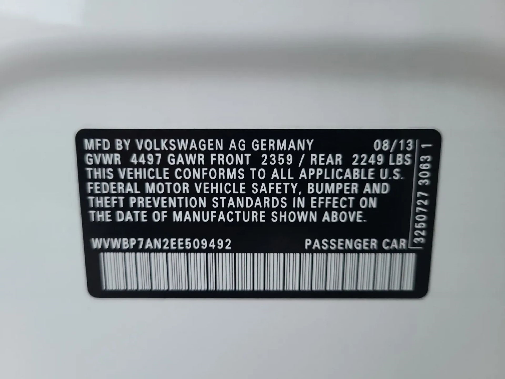 Volkswagen CC 4dr Sdn DSG R-Line PZEV 2014