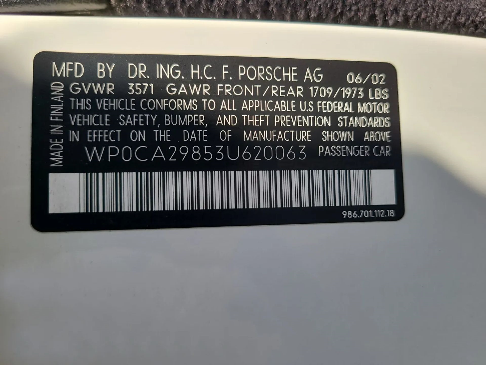 Porsche Boxster 2dr Roadster 5-Spd Manual 2003