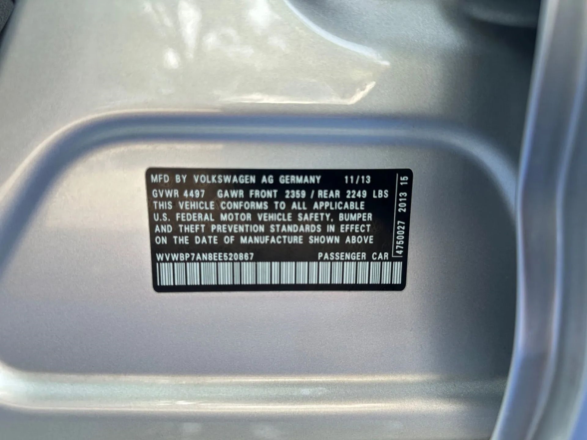 Volkswagen CC 4dr Sdn DSG R-Line PZEV 2014