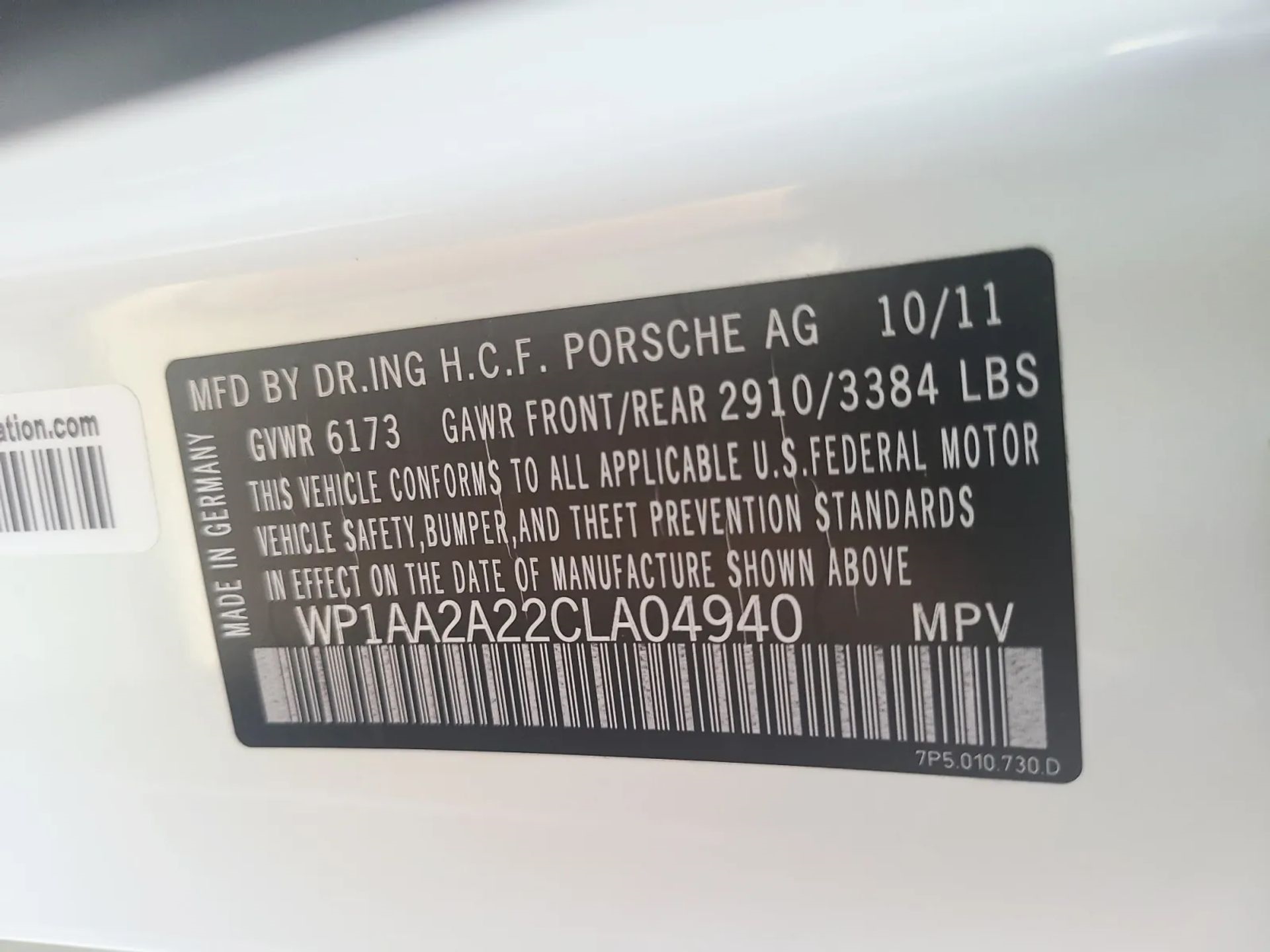 Porsche Cayenne AWD 4dr Manual 2012