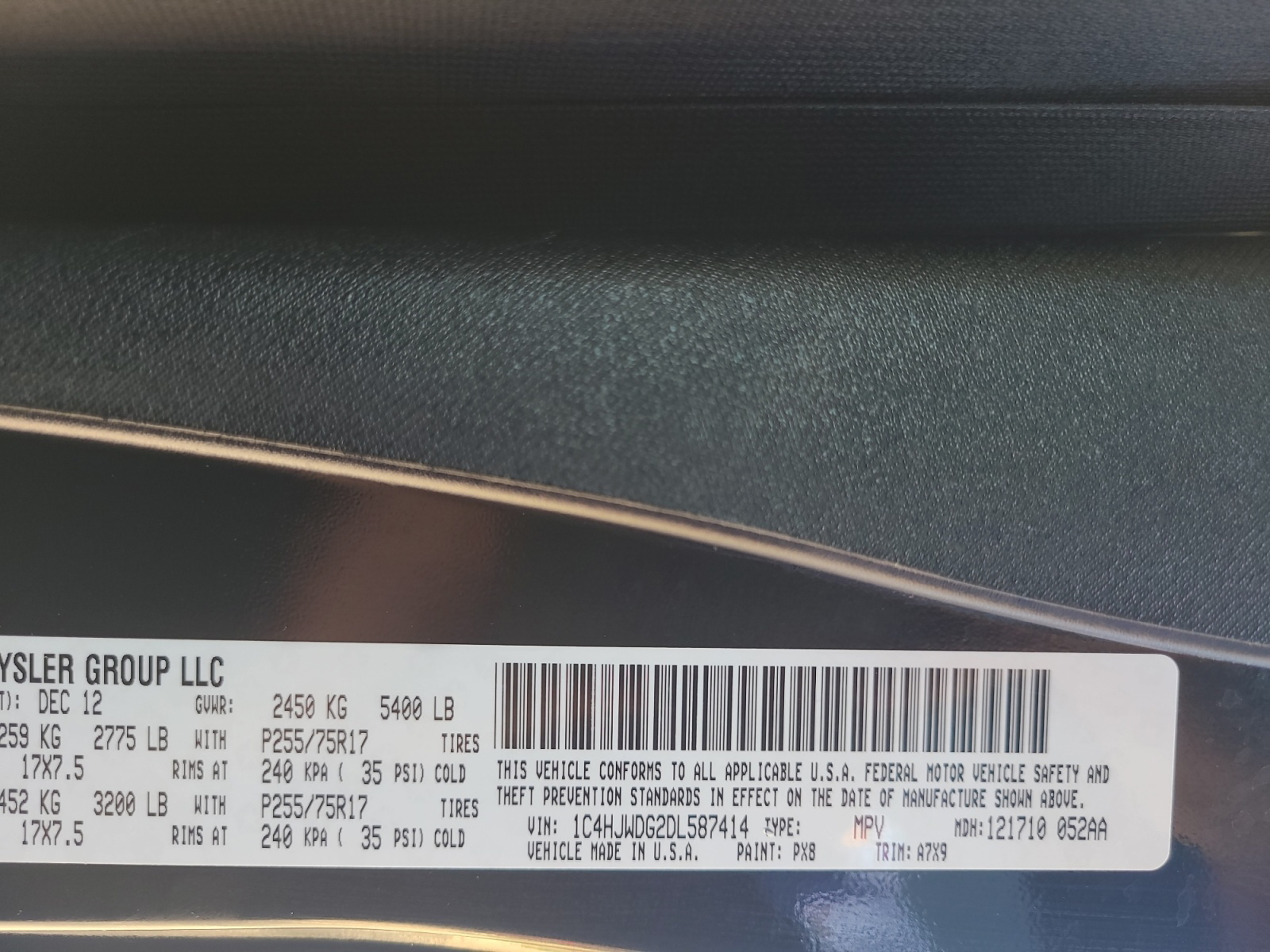 Jeep Wrangler Unlimited 4WD 4dr Sport 2013