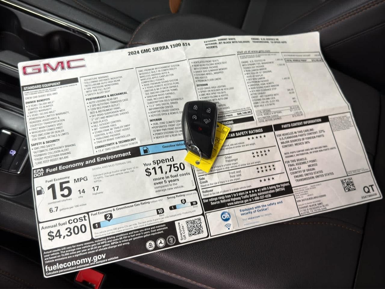 GMC Sierra 1500 4WD Crew Cab 147" AT4 2024