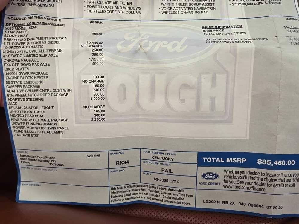 Ford Super Duty F-350 DRW King Ranch 4WD Crew Cab 8' Box 2020