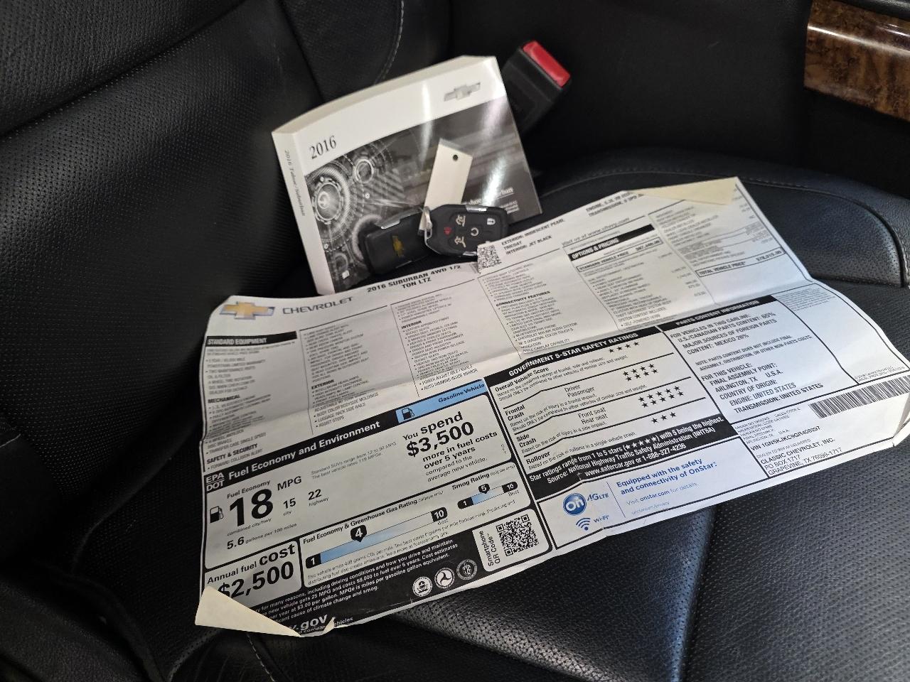 Chevrolet Suburban 4WD 4dr 1500 LTZ 2016