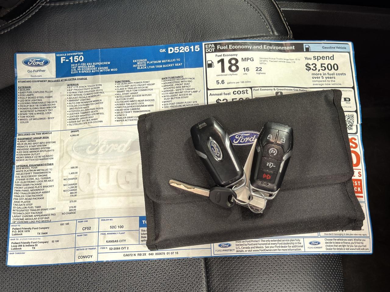 Ford F-150 4WD SuperCrew 145" Lariat 2016