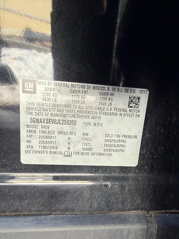 Chevrolet EQUINOX LT  2018