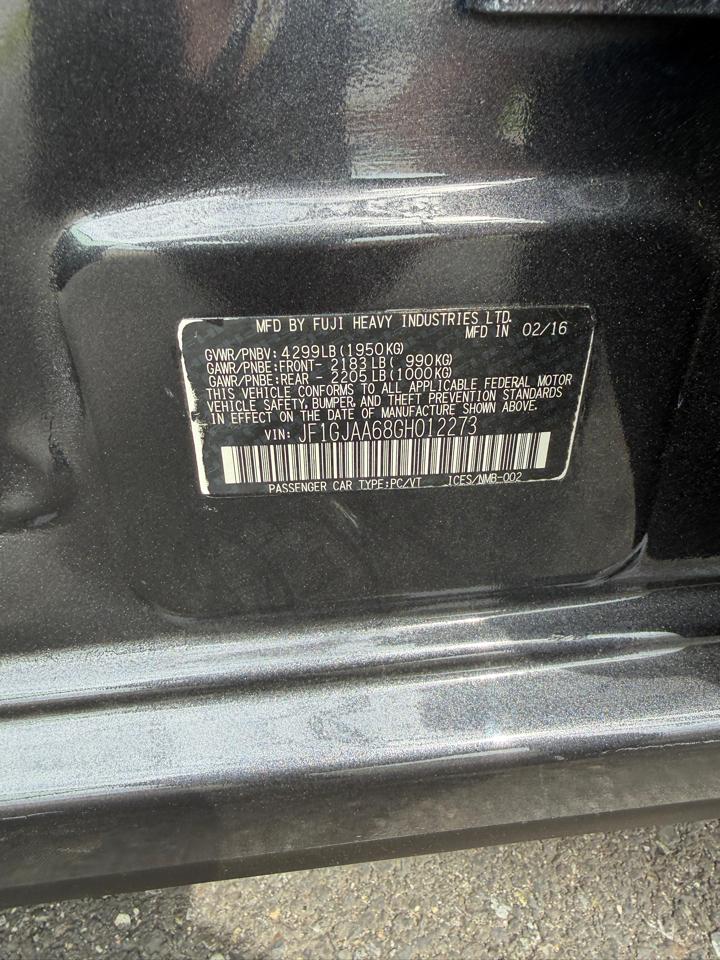 Subaru Impreza L AWD sedan 2016