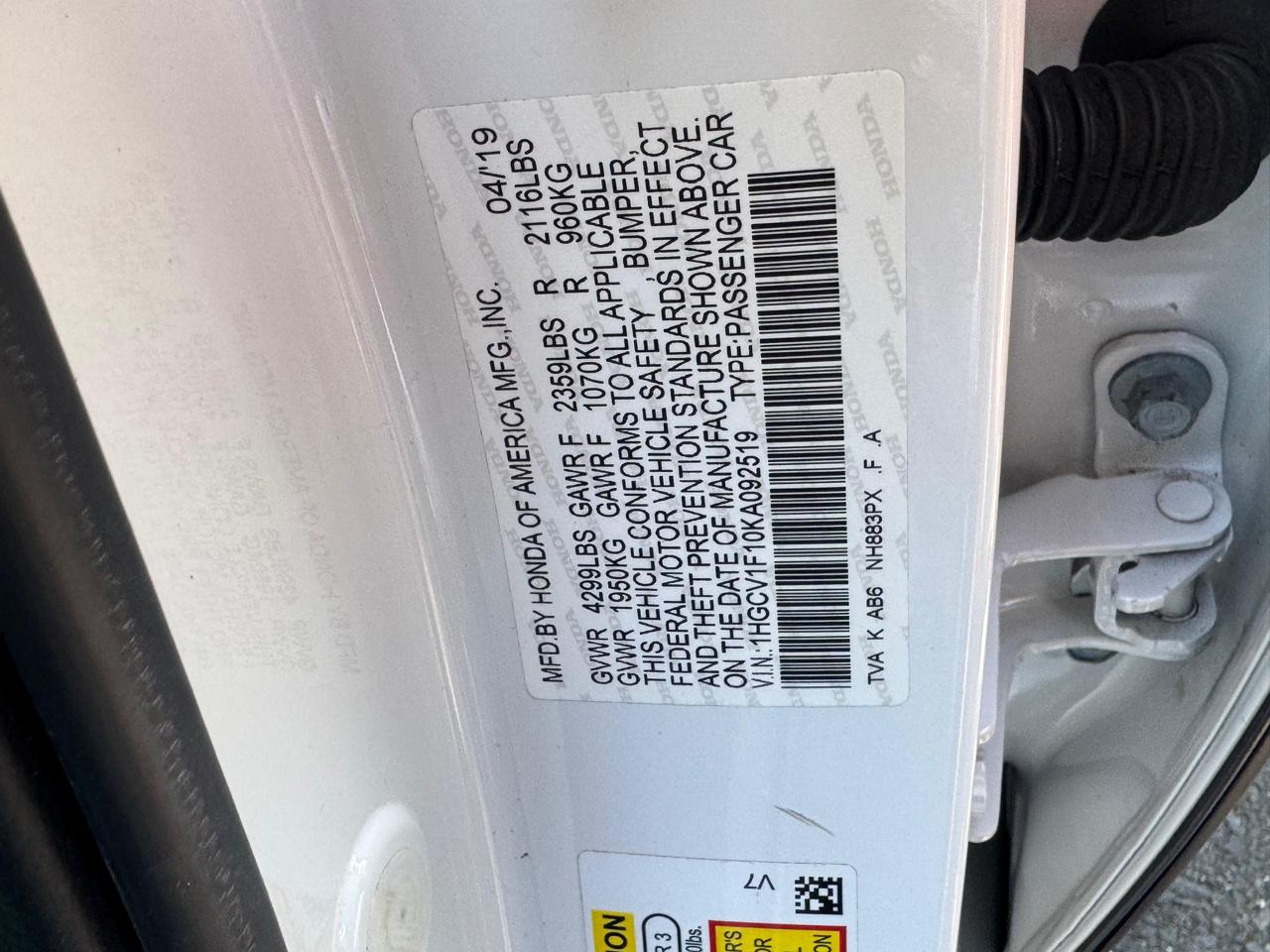 Honda Accord  2019