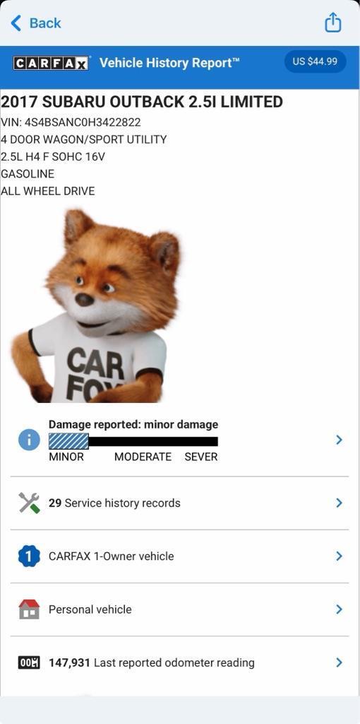 Subaru Outback 2.5i Limited 2017