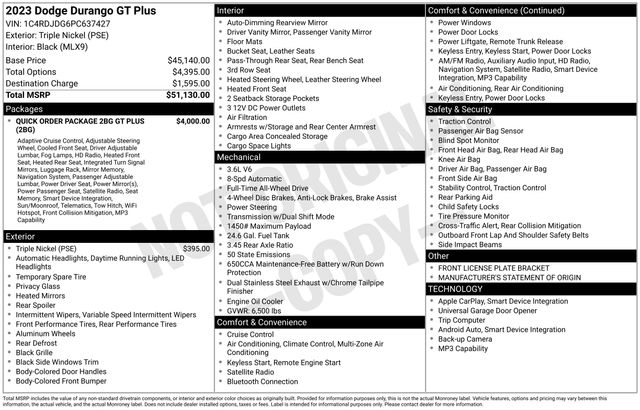 Dodge Durango GT Plus AWD 2023