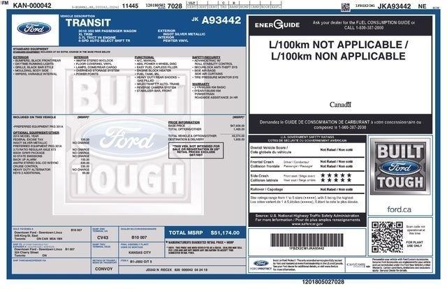 Ford Transit 350 Wagon Med. Roof XL w/Sliding Pass. 148-in. WB 2018