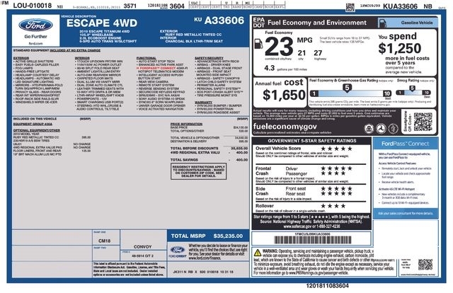 Ford Escape Titanium 4WD 2019