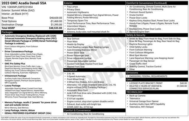 GMC Acadia Denali 2023