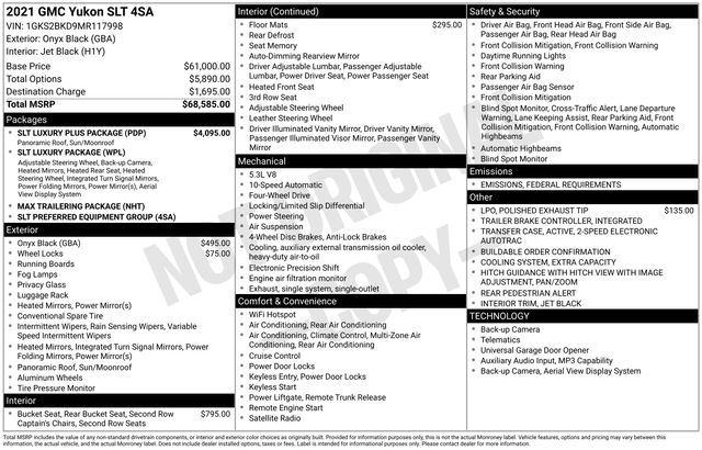 GMC Yukon SLT 4WD 2021