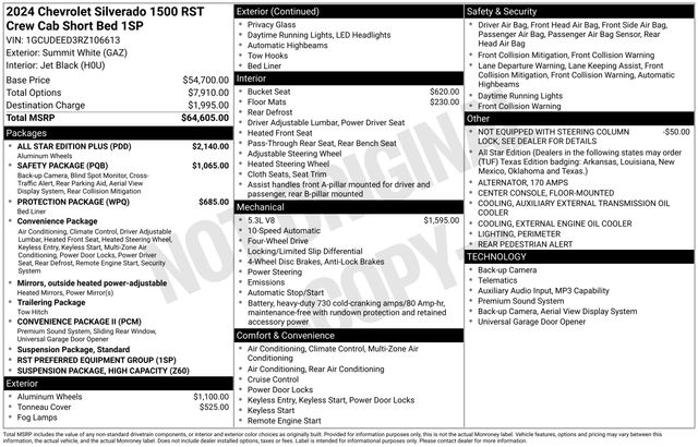 Chevrolet Silverado 1500 RST Crew Cab 4WD 2024