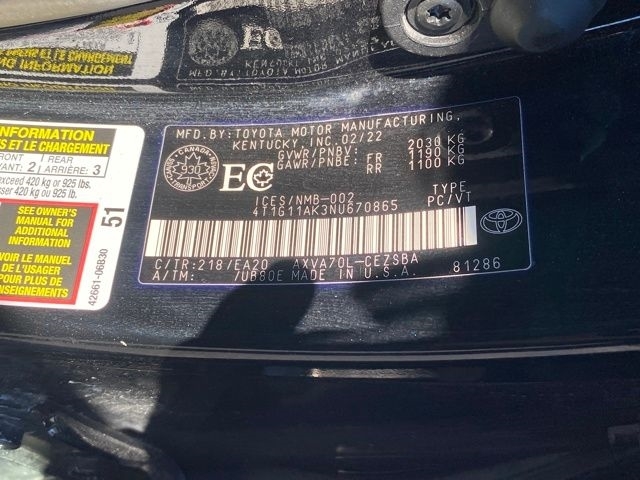 Toyota Camry SE 2022