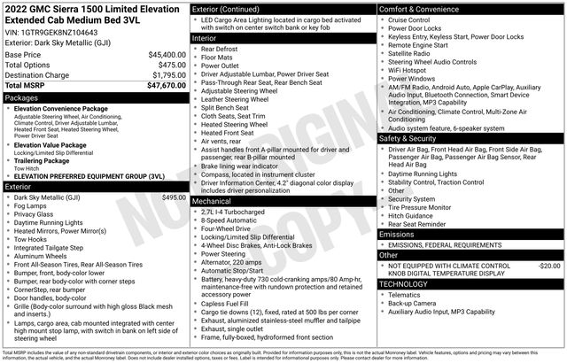 GMC Sierra 1500 Limited Elevation Double Cab 4WD 2022